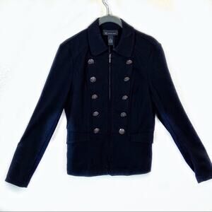 INC International Concepts Knit Military Style Women's Fitted Black Jacket SZ XS
